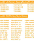 Compatible models list for Inlet Flow Meter Replacement for Washing Machine WPW10110225 Easy Install No Fuss High Flow Sensor