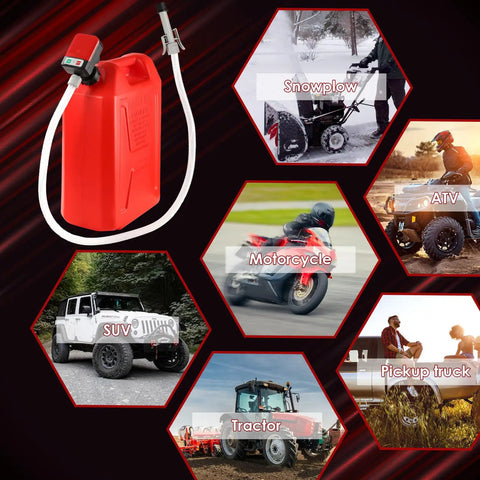 Electric Fuel Transfer Pump With Auto Stop Sensor Prevents Overfills No Spill Easy Pour 3.2 GPM Battery Powered