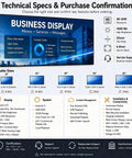 Technical specifications for Heavy Duty 65 Inch Wall Mounted Digital Signage Display 4K Menu Board indoor commercial use.