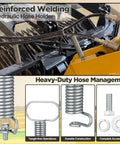 7 Inch Hydraulic Hose Hanger With Spring Clamp Bolt On Kit For Tractors showing reinforced welding and heavy-duty management