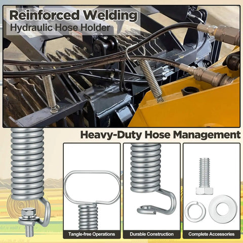 7 Inch Hydraulic Hose Hanger With Spring Clamp Bolt On Kit For Tractors showing reinforced welding and heavy-duty management