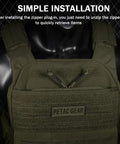 Tactical Drop-In Zipper Inserts For Built-In Vest Plate Bag Admin Pocket shown installed in vest