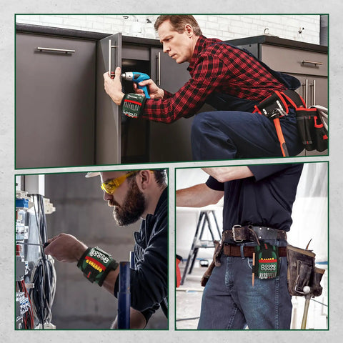 Magnetic Wristband With LED Light For Mechanics And DIY Pros Tool Belt Gift For Fathers Day HVAC Tech Construction Worker