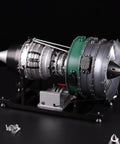 One-Tenth Scale Twin Spool Turbofan Engine Model Kit That Actually Runs With Metal CNC Finish on display