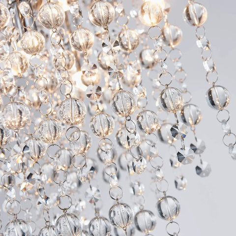 Five Light Modern Flush Mount Crystal Ceiling Light Fixture For Bedroom Dining Room Living Room Close To Ceiling Chandelier Style G9 Bulbs Not Included LED Compatible 12 Inch High 13 Inch Wide 13 Inch Long