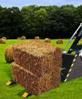 43 Inch Pallet Forks Clamp On for Tractor Bucket 1500 Lb Capacity lifting hay bales in field
