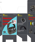 Product packaging showing Top Notch Hearing Protection Earmuffs with Adjustable Headband for Shooting and Range Use, black color.