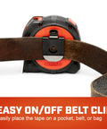 Workhorse Nite Eye Tape Measure 25 Ft 2 Pack with easy on/off belt clip for builders and DIY pros