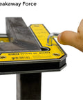 90 Degree Magnetic Welding Square With Inside And Outside Magnets, Fixed Angle Fixturing Tool in use on metal surface