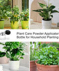 Multipurpose Powder Duster Applicator With Manual Spray Bottle For Home Garden Plant Care And DIY Crafts, shown with plants.
