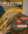 Camp Ready Butane Portable Space Heater with Warming Shelf for Indoor and Outdoor Use, 3750 BTU gas powered heater