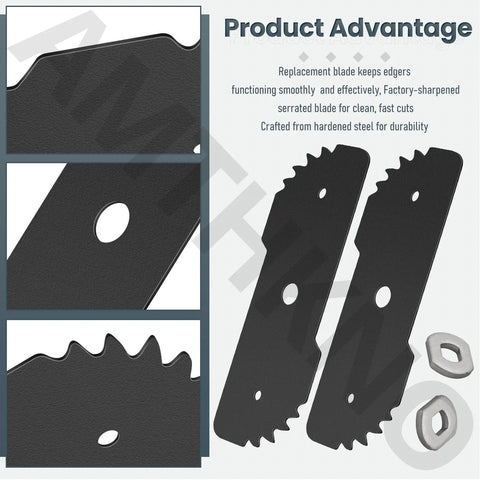 Two Pack Heavy Duty Edger Blade Seven And Three Quarters Inch By Two And Three Quarters Inch.090 Thick For Black And Decker LE750