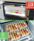 8 Oz Reusable Snack Containers With Lids Three Compartment Snack Pack Set BPA Free Food Grade PP5 Safe For Food Contact Durable Stackable Design Great For Lunches Dips Sauces Meal Prep On The Go Includes 20 Sets in microwave and freezer