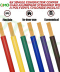 Six Color Code 14 Gauge CCA Wire Spool Set 100 Ft Each 600 Ft Total Single Conductor Automotive Primary Hook Up Wire SAE J1128