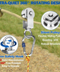 Stainless Steel Cable Pulley Wheel 4 Pack M34 Single Pulley Block Snatch Block Beefy Heavy Duty Lifting Crane Swivel Hook Bearing Inside Rope Pulleys For Lifting Systems Gym Equipment Clothesline 551 Lb Load, 304 stainless steel 360° rotating hook