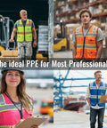 Solid High Visibility Reflective Safety Vest With Multiple Pockets Built Tough For Daily Grind Ansi Compliant Yellow Mesh Vest worn by professionals.