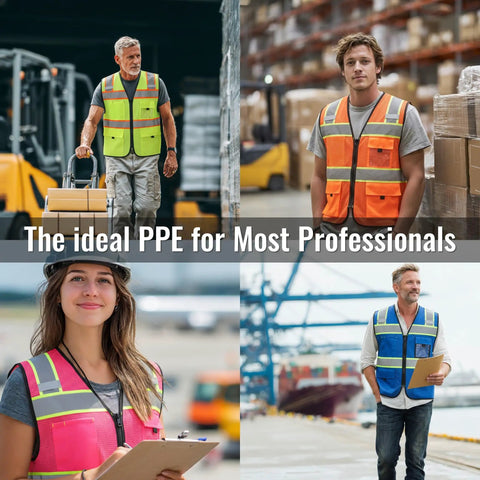 Solid High Visibility Reflective Safety Vest With Multiple Pockets Built Tough For Daily Grind Ansi Compliant Yellow Mesh Vest worn by professionals.