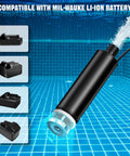 Cordless Water Pump Compatible With Milwaukee 18V M18 Battery 635 GPH, submerged in water, showcasing battery compatibility.