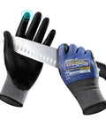 Cut Resistant Safety Work Gloves With Grip You Can Trust And Touchscreen Nitrile Coated Palm Heavy Duty For Glass And Metal Sheet Handling Blue Large 1 Pair ANSI A9 Level Up To 6000g