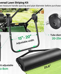 Universal Lawn Stripe Kit For Push Walk Behind Mowers With Heavy Duty Roller And Adjustable Bracket, Large Easy Fill Sand Port And Funnel, Fits Gas Or Electric Mowers, DIY Striper Tool, 15-20 in
