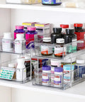 Two Tier Clear Organizer With Dividers For Kitchen Pantry Medicine Cabinet Bathroom Vanity And Under Sink Slide Out Storage