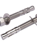 Stainless steel wedge anchor bolts with nuts and washers, 1/2 in x 4-1/2 in, set of two