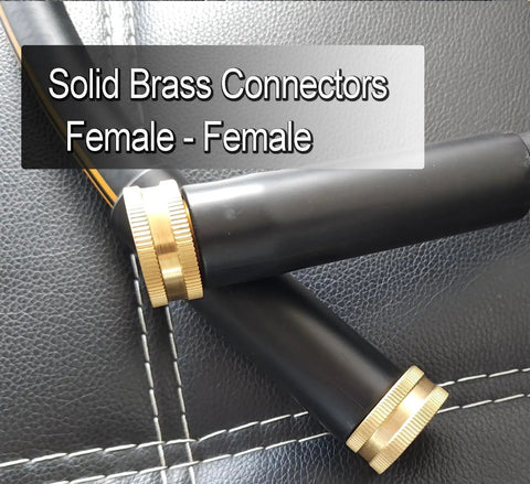 Heavy Duty Garden Hose With Female To Female Connectors, 6 Feet By 5/8 Inch Black Water Hose for Quick Attachments on leather