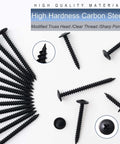 Black Wood Screws Set With 132 Piece Assortment Go To Woodworking Six Sizes In Phillips Drive 1022A Carbon Steel Truss Head