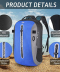 Floating Waterproof Dry Bag Backpack With Airtight Zipper And TPU Coating For Kayak Fishing Boating And Hiking 30L Submersible Gear