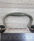 Antique Bail Pulls For Drawers And Cabinets Bronze Zinc Alloy Hardware With 3.1 Inch Center Spacing And 100x50mm Overall Size Includes Mounting Screws Retro Dresser Wardrobe Cabinet Knobs
