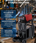 Heavy Duty Welding Cart On Wheels With Four Drawers For MIG Welder TIG Welder And Plasma Cutter, black cart in use