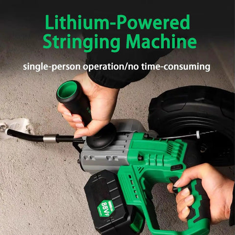 Top Shelf Cordless Wire Threading Tool, Fully Automatic Cable Puller with push handle for easy operation