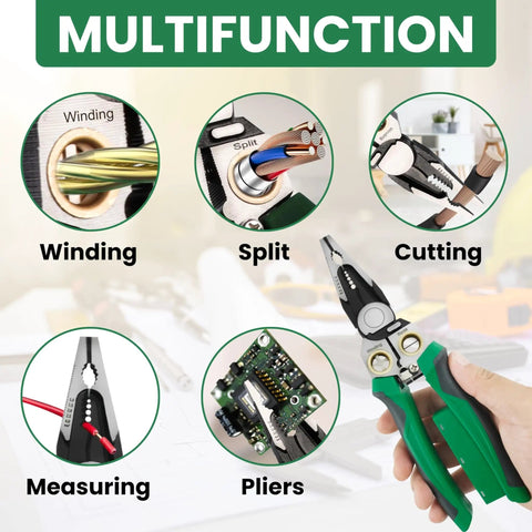 8 In 1 Wire Stripper With Voltage Tester And Crimping Tool For Electricians All In One Wire Cutter And Electrical Tester Set