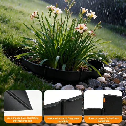 Spliceable Slope Planter Kit With Shovel, 20 Pcs Round Edging Rings For Erosion Control around plants and wet stones