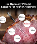Smart Bluetooth Wireless Meat Thermometer With Standalone Base and WiFi, 6 Sensors With NIST Certified Accuracy reading meat temperatures