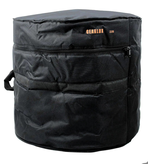 Heavy Duty Five Piece Drum Bag Set With Killer 10mm Foam Padding For 10 12 And 14 Inch Rack Toms, Plus 14 Inch Snare And 22 Inch Bass Drum, tour ready bag shown from the side.