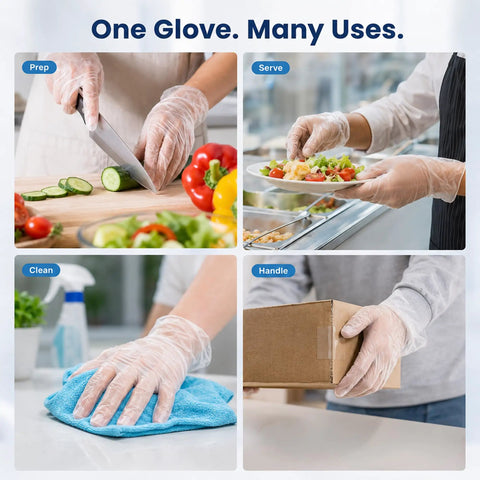 Industrial Grade Vinyl Gloves Disposable Powder Free Latex Free Textured Grippy For Superior Hold And Comfort Food Safe