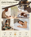 Collage of 52 Inch Oil Bronze Farmhouse Ceiling Fan With Light And Remote Slick Industrial Flush Mount in various settings with people and dog