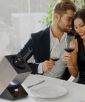 Couple enjoying wine with Single Bottle Wine Chiller For 750ml Bottles Iceless Stainless Steel Cooler on dining table.
