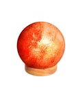 Natural Himalayan Salt Lamp With Wood Base And Dimmer Switch Pink Crystal Sphere For Cozy Vibes Mood Lighting And Natural Air Purification