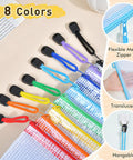 26 Pack Mesh Zipper Pouch Bags With 8 Sizes And Colors Clear Waterproof Zippered Storage Pouches shown in various colors