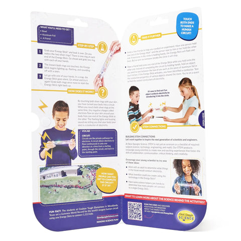 Energy Stick Science Kit For Kids Hands On Electricity Learning Turn Your Body Into A Conductive Demonstration package back
