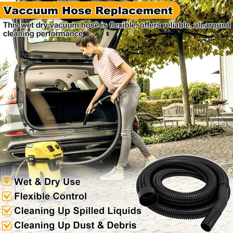1 1/4 Inch Dust Collection Hose, 10 Foot Extension For Home And Shop Vac Systems, Replacement Hose showing parked car usage
