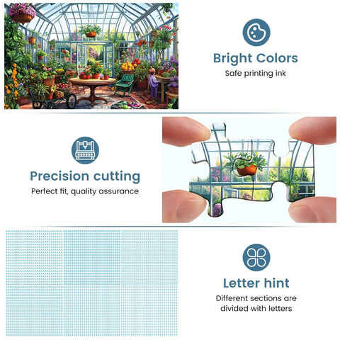 Chill 500 Piece Jigsaw Puzzle For Adults With A Colorful Greenhouse Garden Scene And Vibrant Plants, Ideal Home Wall Decor And Gift For Adults, Teens, And Seniors Finished Size 20.5 X 15 Inches