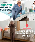 Wireless Early Alert Bed Alarm System for Seniors and Fall Prevention, No Wires, No Bedside Noise, Alerts Sent to Your Pager, Keeps Loved Ones Dignified While Boosting Nighttime Safety, white pager unit