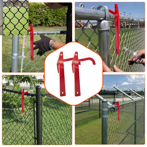 Chain Link Fence Banana Clip Set For Tensioning And Stretching, used on top rail and fabric hanging in outdoor installations