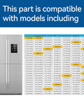 Compatibility chart with refrigerator and models list for Upgraded Fridge Evaporator Fan Motor WR60X25858 WR60X10340 OEM