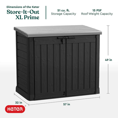 Heavy Duty Black Resin Outdoor Storage Shed With Double Doors And Smooth Roll Tracks For Trash Cans Garden Tools Pool Toys And Yard Gear Real Deal Backyard Flex