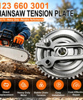 Heavy Duty Tension Gear Assembly Kit Replacement For Chainsaw Chains Tensioner Fits MS170 MS180 MS210 MS230 MS250 Models Durable Metal Repair Part Kit with chainsaw and gear in woods