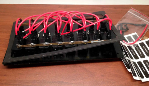 Back view of 8 Gang Waterproof Vertical Switch Panel With Aluminum Plate For 12V DC Boats, IP65 LED Indicators visible.